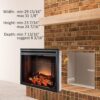 PuraFlame Klaus Electric Fireplace Insert with Fire Crackling Sound, Glass Door and Mesh Screen, 750/1500W, Black, 29 15/16 Inches Wide, 23 3/16 Inches High