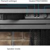 PuraFlame Klaus Electric Fireplace Insert with Fire Crackling Sound, Glass Door and Mesh Screen, 750/1500W, Black, 29 15/16 Inches Wide, 23 3/16 Inches High