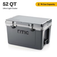 RTIC 52 QT Ultra-Light Cooler, Hard-Sided Ice Chest, Gray