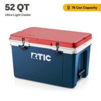RTIC 52 QT Ultra-Light Hard-Sided Ice Chest Cooler, Fits 76 Cans, Patriot