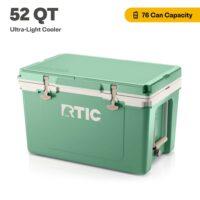 RTIC 52 QT Ultra-Light Hard-Sided Ice Chest Cooler, Fits 76 Cans, Sage/Beach