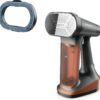 Rowenta Iron Steamer for Clothes, 3in1 Hand Held Steamers, Clothing Steamer, Ironing, Lint Remover, 7.1 Oz Tank, 1875 Watts, Auto-Off, Black & Copper, DR8855
