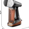 Rowenta Iron Steamer for Clothes, 3in1 Hand Held Steamers, Clothing Steamer, Ironing, Lint Remover, 7.1 Oz Tank, 1875 Watts, Auto-Off, Black & Copper, DR8855