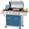 Royal Gourmet GA5403B 5 Burner Propane Gas Grill with Side Burner & Rear Burner, Cabinet Style Design BBQ Grill with 74,000 BTUs Output for Barbecue Grilling & Backyard Cooking, Blue