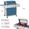 Royal Gourmet GA5403B 5 Burner Propane Gas Grill with Side Burner & Rear Burner, Cabinet Style Design BBQ Grill with 74,000 BTUs Output for Barbecue Grilling & Backyard Cooking, Blue