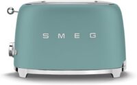 SMEG 2 Slice Toaster with 6 Presets and Defrost Function and Removable Crumb Tray (Jade)