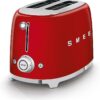 SMEG 2 Slice Toaster with 6 Presets and Defrost Function and Removable Crumb Tray TSF01RDUS, RED SMEG 2 Slice Toaster with 6 Presets and Defrost Function and Removable Crumb Tray TSF01RDUS, RED