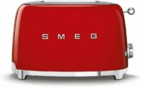 SMEG 2 Slice Toaster with 6 Presets and Defrost Function and Removable Crumb Tray TSF01RDUS, RED