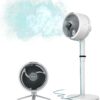 Shark FlexBreeze Pedestal & Tabletop Oscillating Fan with Remote, Indoor & Outdoor, Portable, Corded & Cordless with InstaCool Misting Attachment, White, FA222WH