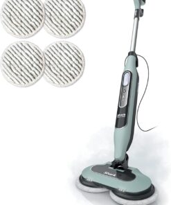 Shark Steam & Scrub Steam Mop, All-in-One Scrubbing and Sanitizing Hard Floor Cleaner, LED Headlights, 4 Dirt Grip Soft Scrub Pads Included, XL Water Tank, Swivel Steering, Hawaiian Grey, S8001
