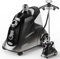 Steamer for Clothes, Jenaely 1500W Standing Garment Steamers, 35s Fast Heat-up, 80 Mins of Continuous Powerful Steam with 2.8L Water Tank, Pants Clip & Children's Clothing Hanger