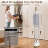 Steamer for Clothes,1800W Standing Garment Steamer with Adjustable Double Rod,Flat and Hanging Ironing,Clothes Steamers with 10 Ironing Modes,30s Fast Heat-up