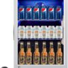 Weili 20 Inch Built in Beverage Refrigerator with Lock, Under Counter or Freestanding 120 Can Soda Beer Drink Cooler Fridge with Stainless Steel and Glass Door