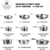imarku Pots and Pans Set, 14PCS Kitchen Cookware Sets Tri-Ply Clad Stainless Steel with Hangered Handle and Lids, Suits Ceramic and Induction, Oven and Dishwasher Safe, Best Gifts for Women Man