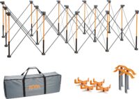 BORA Centipede 30in Folding Work Table Set - No Assembly 15-Strut Collapsible Table 6000lb Weight Limit - 4x8ft Mobile Work Station with Storage Bag, Foldable Work Bench Table - CK15S, Orange