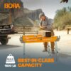 BORA Portamate Speedhorse Sawhorse - 45-in W x 30-in H Single Piece Table Stand with Folding Legs, Metal Top for 2x4, Heavy Duty Pro Bench Saw Horse for Woodworking, Carpenters, Contractors, PM-4500,Orange