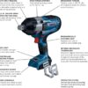 BOSCH GDS18V-770CN PROFACTOR™ 18V Connected-Ready 3/4 In. Impact Wrench with Friction Ring and Thru-Hole (Bare Tool)