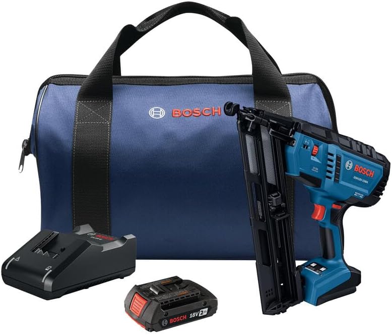 BOSCH GNH18V-15MAB12 18V Brushless 15-Gauge Angled Finish Nailer - Cordless Power BOSCH GNH18V-15MAB12 18V Brushless 15-Gauge Angled Finish Nailer - Cordless Power