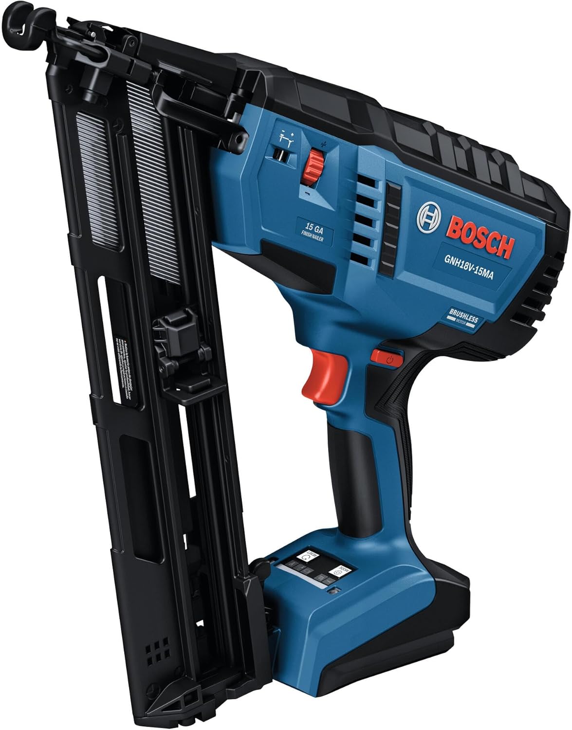 BOSCH GNH18V-15MAN 18V Brushless 15-Gauge Angled Finish Nailer - Precision for Tight Spaces BOSCH GNH18V-15MAN 18V Brushless 15-Gauge Angled Finish Nailer - Precision for Tight Spaces