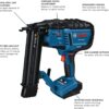BOSCH GNH18V-18MN 18V Brushless 18-Gauge Brad Nailer - Cordless Power, Fastens up to 2,000 Nails per Charge