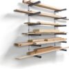 Bora 6 Level Lumber Storage Rack Wood and Garage Organization Space Saving Metal Shelf for Pipes, Boards, Plywood, and Building Materials - PBR-0620 White Gray