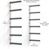 Bora 6 Level Lumber Storage Rack Wood and Garage Organization Space Saving Metal Shelf for Pipes, Boards, Plywood, and Building Materials - PBR-0620 White Gray