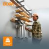 Bora 6 Level Lumber Storage Rack Wood and Garage Organization Space Saving Metal Shelf for Pipes, Boards, Plywood, and Building Materials - PBR-0620 White Gray