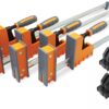 Bora 8 Piece Parallel Clamps Woodworking Set - Two 24 Inch and Two 40 Inch Wood Clamps with 4 Bar Clamp Blocks Heavy Duty Bar Clamp for Wood Working - 1100 Lbs of Clamping Force - DIY Bora Clamp Set
