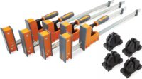 Bora 8 Piece Parallel Clamps Woodworking Set - Two 24 Inch and Two 40 Inch Wood Clamps with 4 Bar Clamp Blocks Heavy Duty Bar Clamp for Wood Working - 1100 Lbs of Clamping Force - DIY Bora Clamp Set