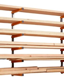 Bora Wood Organizer and Lumber Storage Metal Rack with 6-Level Wall Mount – Indoor and Outdoor Use, In Orange | PBR-001