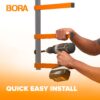 Bora Wood Organizer and Lumber Storage Metal Rack with 6-Level Wall Mount – Indoor and Outdoor Use, In Orange | PBR-001 Bora Wood Organizer and Lumber Storage Metal Rack with 6-Level Wall Mount – Indoor and Outdoor Use, In Orange | PBR-001