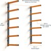 Bora Wood Organizer and Lumber Storage Metal Rack with 6-Level Wall Mount – Indoor and Outdoor Use, In Orange | PBR-001 Bora Wood Organizer and Lumber Storage Metal Rack with 6-Level Wall Mount – Indoor and Outdoor Use, In Orange | PBR-001
