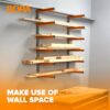 Bora Wood Organizer and Lumber Storage Metal Rack with 6-Level Wall Mount – Indoor and Outdoor Use, In Orange | PBR-001 Bora Wood Organizer and Lumber Storage Metal Rack with 6-Level Wall Mount – Indoor and Outdoor Use, In Orange | PBR-001