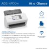 Brother ADS-4700W Professional Desktop Scanner with Fast Scan Speeds, Duplex, Wireless, and Large Touchscreen, White