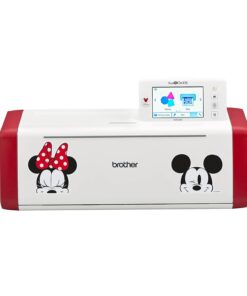 Brother ScanNCut DX SDX230Di Disney Cutting Machine, Includes 152 Built-in Disney Designs for Vinyl, Paper Crafting, and More, white red