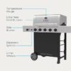 Charbroil 463219125 Performance Series Black and Silver 5 -Burner Liquid Propane Gas Grill 1 -Side Burner