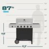 Charbroil 463219125 Performance Series Black and Silver 5 -Burner Liquid Propane Gas Grill 1 -Side Burner