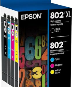 EPSON 802 DURABrite Ultra Ink High Capacity Black & Standard Color Cartridge Combo Pack (T802XL-BCS) Works with WorkForce Pro WF-4720, WF-4730, WF-4734, WF-4740