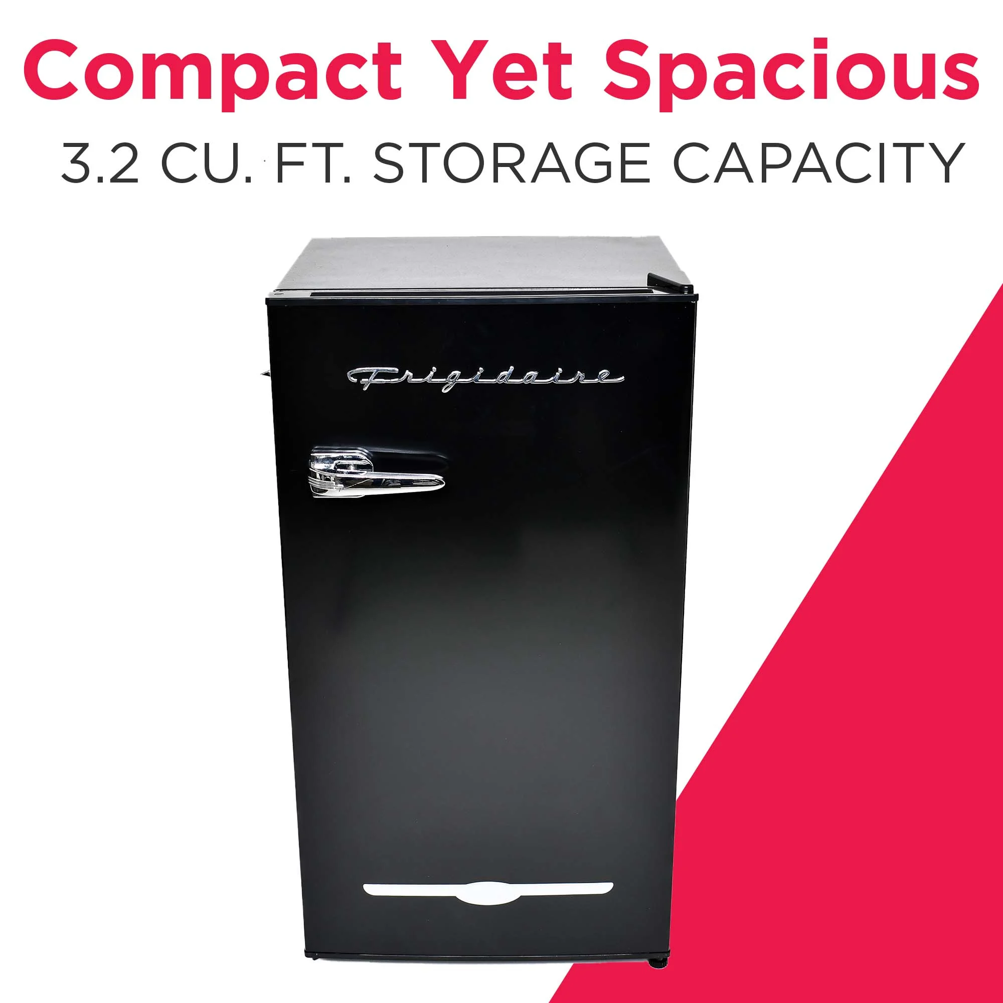 Frigidaire 3.2 Cu. ft. Retro Compact Refrigerator with Side Bottle Opener EFR376, Black1 Frigidaire 3.2 Cu. ft. Retro Compact Refrigerator with Side Bottle Opener EFR376, Black