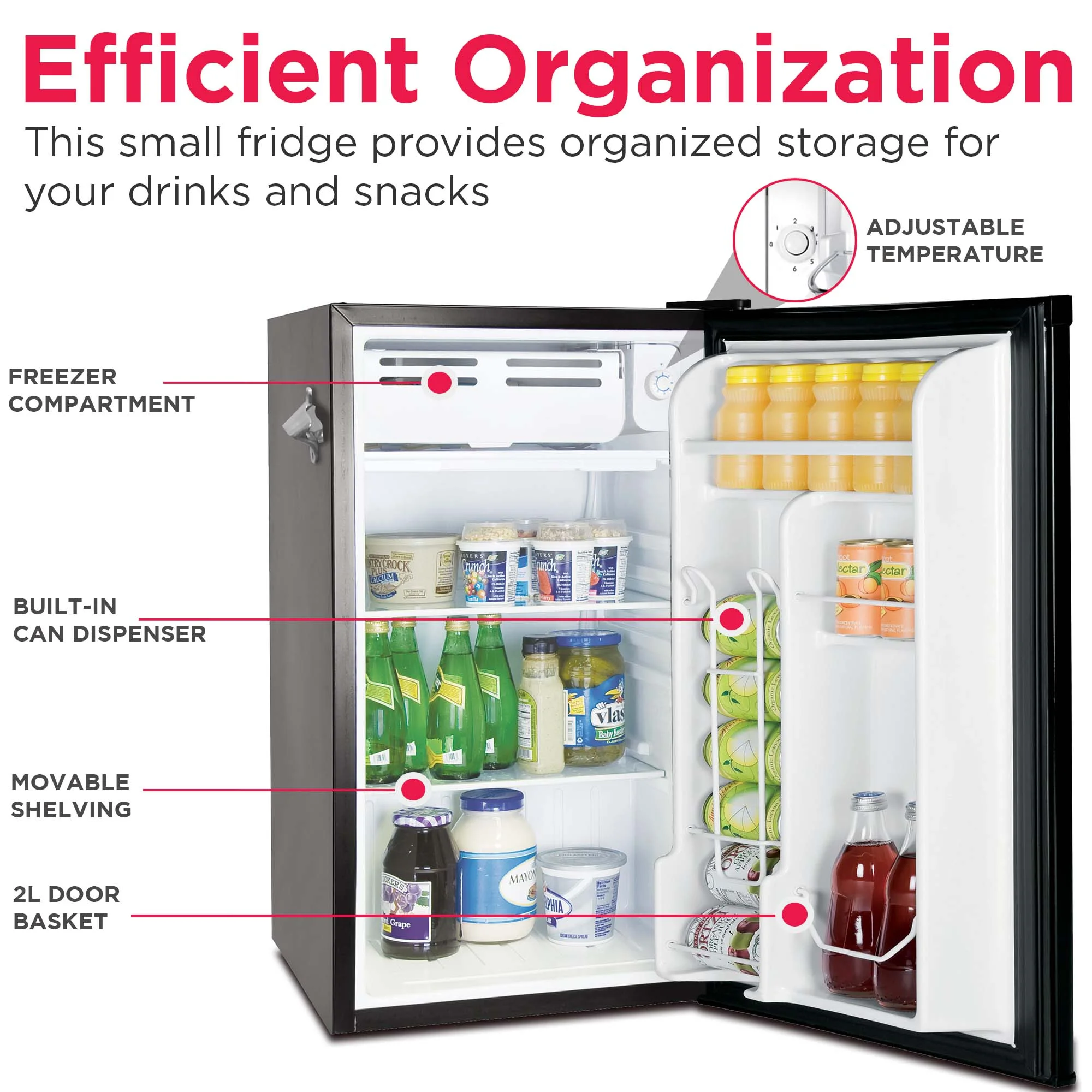 Frigidaire 3.2 Cu. ft. Retro Compact Refrigerator with Side Bottle Opener EFR376, Black5 Frigidaire 3.2 Cu. ft. Retro Compact Refrigerator with Side Bottle Opener EFR376, Black