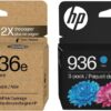 HP Original 936e Black EvoMore Ink / 936 Tri-Color Ink Cartridges (2-Pack) | Works with Printer Series: OfficeJet 9120, Pro 9100, Pro Wide Format 9700 | Carbon Neutral | C84QZLN