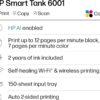 HP Smart Tank 6001 Wireless All-in-One Ink Tank Printer, Scanner, Copier with 2 years of ink included, Best-for-home, Refillable, AI-enabled (2H0B9A)