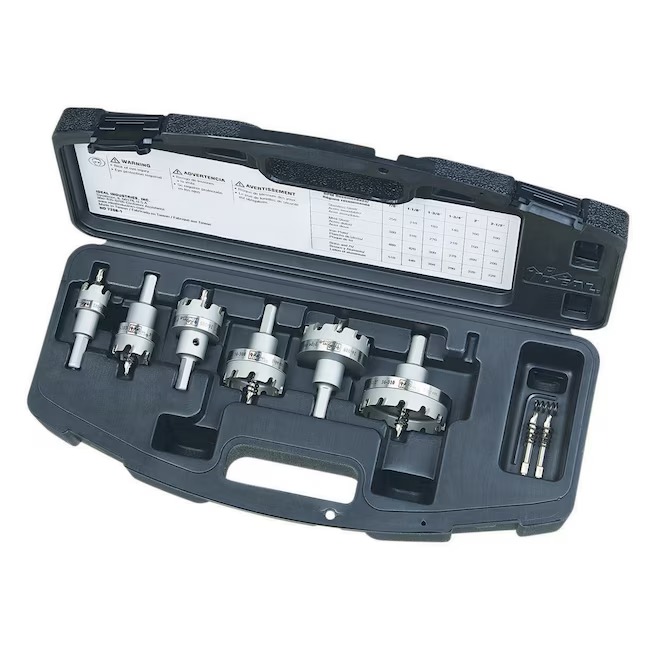 IDEAL Carbide-tipped Arbored Hole saw Set 8 -Piece with Hard Case_11zon IDEAL Carbide-tipped Arbored Hole saw Set 8 -Piece with Hard Case