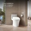 KOHLER PureWash E820 Plastic White Elongated Slow Close Feature Heated Bidet Function Toilet Seat