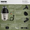 Karran KGD270 Continuous feed 3/4-HP Septic Safe Corded Garbage Disposal with Noise Insulation