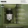 Karran KGD270 Continuous feed 3/4-HP Septic Safe Corded Garbage Disposal with Noise Insulation