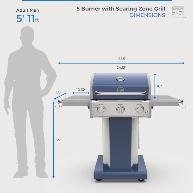 Kenmore Azure 3 -Burner Liquid Propane Gas Grill14_11zon Kenmore Azure 3 -Burner Liquid Propane Gas Grill
