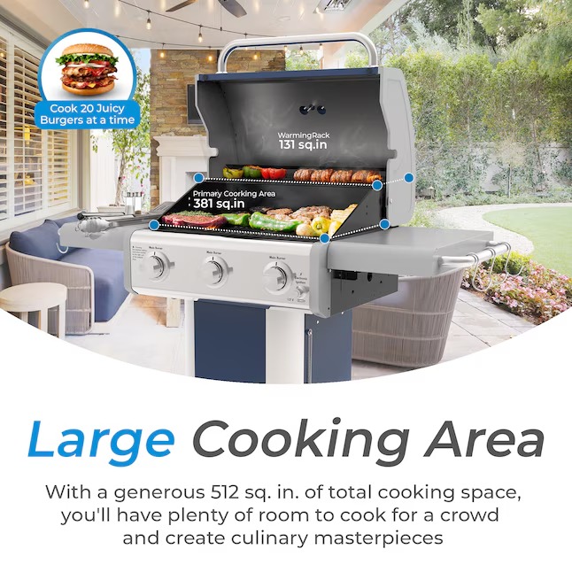Kenmore Azure 3 -Burner Liquid Propane Gas Grill1_11zon Kenmore Azure 3 -Burner Liquid Propane Gas Grill