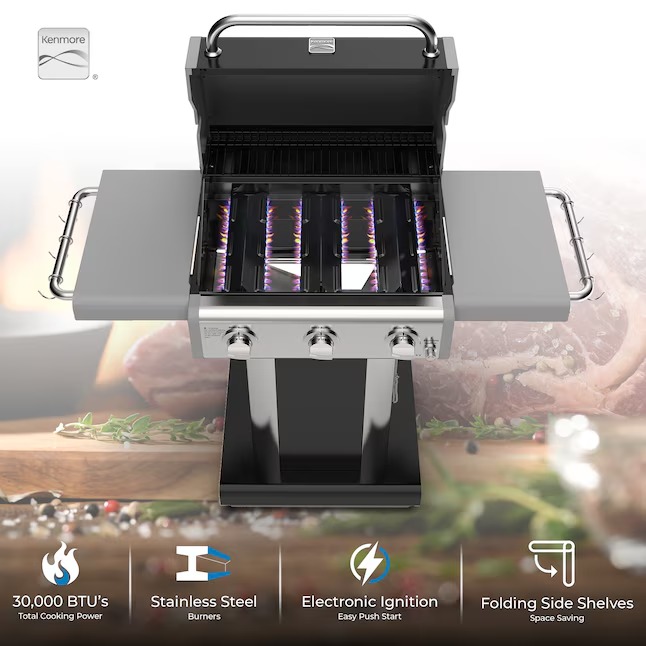 Kenmore Black 3 -Burner Liquid Propane Gas Grill2_11zon Kenmore Black 3 -Burner Liquid Propane Gas Grill