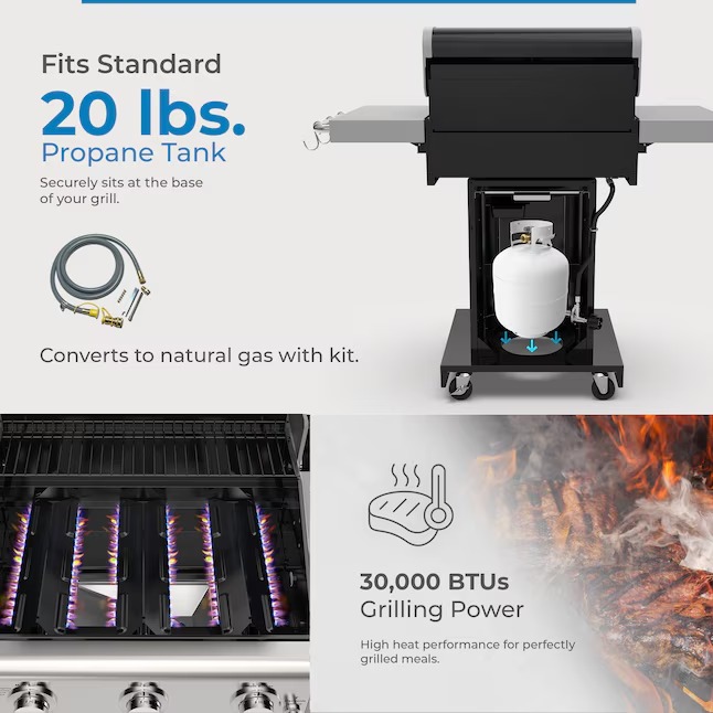 Kenmore Black 3 -Burner Liquid Propane Gas Grill7_11zon Kenmore Black 3 -Burner Liquid Propane Gas Grill